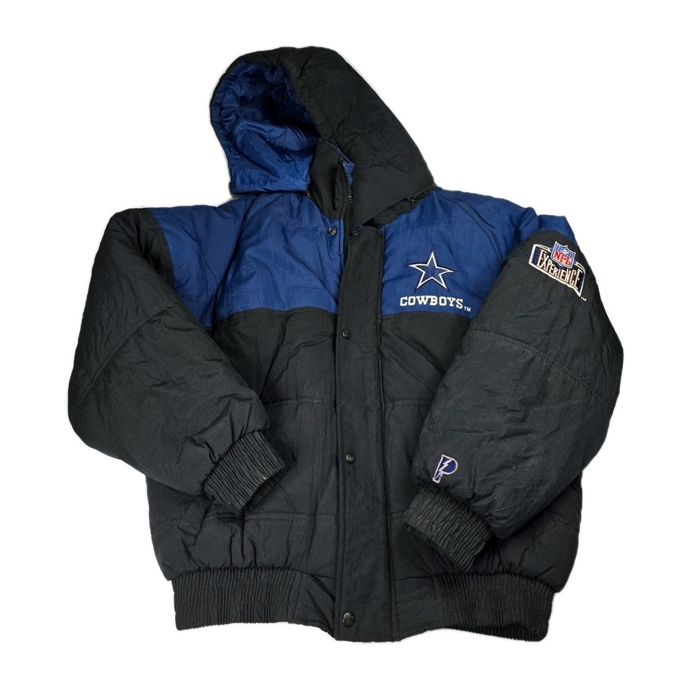 Dallas Cowboys NFL Experience Puffer Jacket Men's M/M Blue‎ Black Pro Player